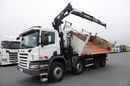 Scania P 380 / 8x4 / WYWROTKA 3 STRONNA + HDS HIAB 175-3x wysów 10m / 2x HYDROBURTA / 2x BORDMATIC / SPROWADZONA  zdjęcie 11