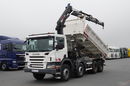 Scania P 380 / 8x4 / WYWROTKA 3 STRONNA + HDS HIAB 175-3x wysów 10m / 2x HYDROBURTA / 2x BORDMATIC / SPROWADZONA  zdjęcie 1