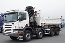 Scania P 380 / 8x4 / WYWROTKA 3 STRONNA + HDS HIAB 175-3x wysów 10m / 2x HYDROBURTA / 2x BORDMATIC / SPROWADZONA  zdjęcie 19