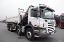Scania P 380 / 8x4 / WYWROTKA 3 STRONNA + HDS HIAB 175-3x wysów 10m / 2x HYDROBURTA / 2x BORDMATIC / SPROWADZONA  zdjęcie 25
