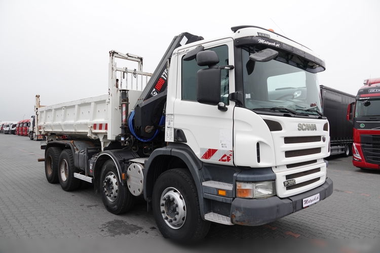 Scania P 380 / 8x4 / WYWROTKA 3 STRONNA + HDS HIAB 175-3x wysów 10m / 2x HYDROBURTA / 2x BORDMATIC / SPROWADZONA  zdjęcie 25