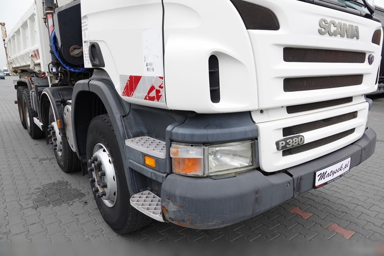 Scania P 380 / 8x4 / WYWROTKA 3 STRONNA + HDS HIAB 175-3x wysów 10m / 2x HYDROBURTA / 2x BORDMATIC / SPROWADZONA  zdjęcie 27