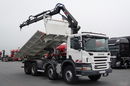 Scania P 380 / 8x4 / WYWROTKA 3 STRONNA + HDS HIAB 175-3x wysów 10m / 2x HYDROBURTA / 2x BORDMATIC / SPROWADZONA  zdjęcie 7
