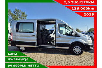 Ford Transit L3H2 Lift 94999zł NETTO Brygadówka 7 osób 2.0TdCi/170KM