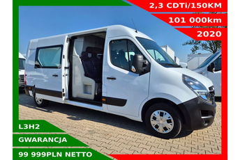 Opel Movano L3H2 99999zł NETTO Brygadówka 7-osób 2.3 CDTi/150KM