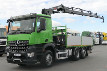 Mercedes AROCS 2636 / 6x4 / 6x2 / 4x4 / SKRZYNIOWY 5.10 m / + HDS HIAB 192 E4-wysów 13 m / HDS ZA KABINĄ / OŚ SKRĘTNA i PODNOSZONA / EURO 6