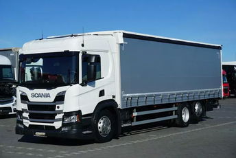 Scania P 450 / E 6 / ACC / FIRANKA / 20 PALET / OŚ SKRĘTNA / ŁAD. 15 050 KG