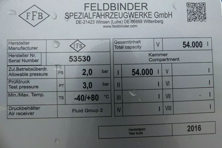 Feldbinder EUT 54.3 / CYSTERNA 54m3 / SILOS DO MATERIAŁÓW SYPKICH / zdjęcie 13