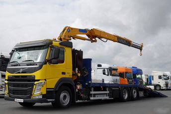 Volvo FM 410 / 6x2 / LAWETA + HDS EFFER 170 / STEROWANIE RADIOWE / EURO 6 / OŚ PODNOSZONA / 3 OSIOWY / NAJAZDY HYDRAULICZNE / WCIĄGARKA + PILOT 