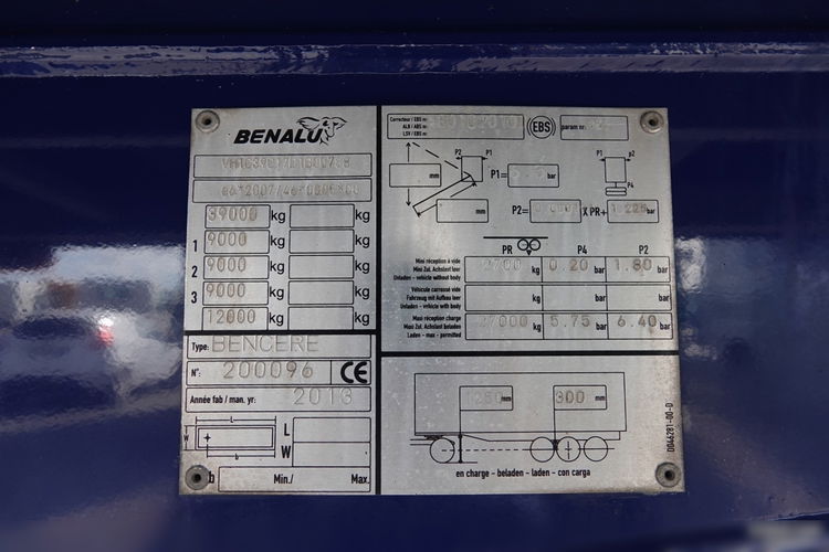 BENALU WYWROTKA / 55m3 / WAGA: 5900 KG / OŚ PODNOSZONA  zdjęcie 15