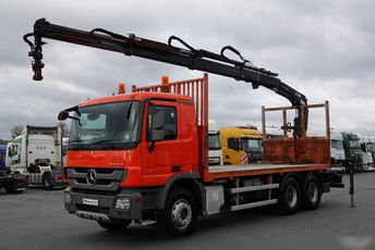 Mercedes  ACTROS 2641 / 6x4 / SKRZYNIOWY 6,2 M + HDS HIAB 166 / STEROWANIE RADIOWE / ROTATOR / EURO 5 / EPS + SPRZĘGŁO 