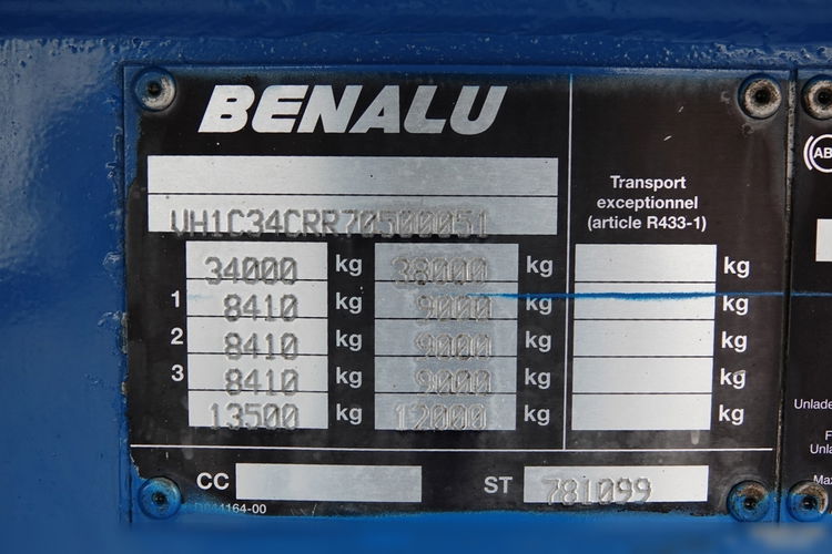 BENALU WYWROTKA 25 m3 / ALUMINIOWA / PLANDEKA AUTOMATYCZNA / OŚ PODNOSZONA / WAGA: 5100 KG / SPROWADZONA  zdjęcie 21