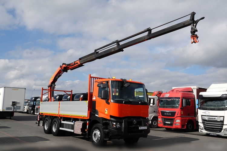 Renault C 380 / 6x4 / SKRZYNIOWY 6.6 M + HDS PALFINGER 22 002 wysów: 13m / STEROWANIE RADIOWE / ROTATOR / EURO 6 / OPONY 100% zdjęcie 4