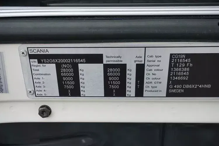 Scania G 490 / EURO 6 / CHŁODNIA + WINDA / 23 PALETY / OŚ SKRĘTNA zdjęcie 11