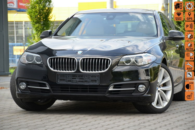 BMW 530 Czarna 530D 258KM Lift 6WB Serwis Jasna Skóra Navi Start/Stop pamięci zdjęcie 1