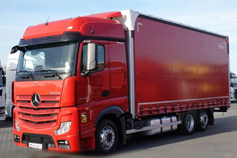 Mercedes ACTROS 25 480 / FIRANKA- 7.4 m / PODNOSZONY DACH / 3 osiowy / 6x2 / 2019 ROK / PO ZŁOTYM KONTRAKCIE SERWISOWYM