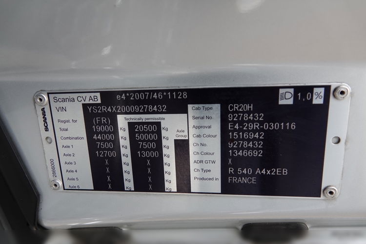 Scania R 540 / RETARDER / 12. 2020 ROK / CAŁA NA PODUSZKACH / OPONY 100% / PO KONTRAKCIE SERWISOWYM  zdjęcie 37