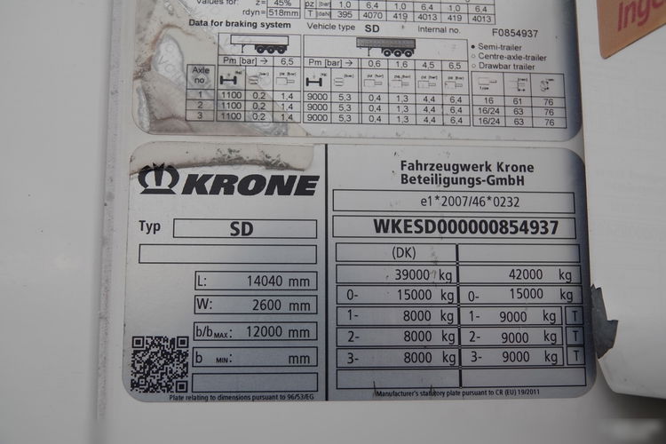 Krone CHŁODNIA / 2018 ROK / DOPPELSTOCK / THERMO KING SLX 400 / PODWÓJNA PODŁOGA zdjęcie 25