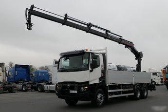 Renault C 380 / 6x4 / SKRZYNIOWY 6.8 m / + HDS HIAB 188 x-hiduo wysów: 12, 5 M / STEROWANIE RADIOWE / 2018 ROK / OPONY 100%