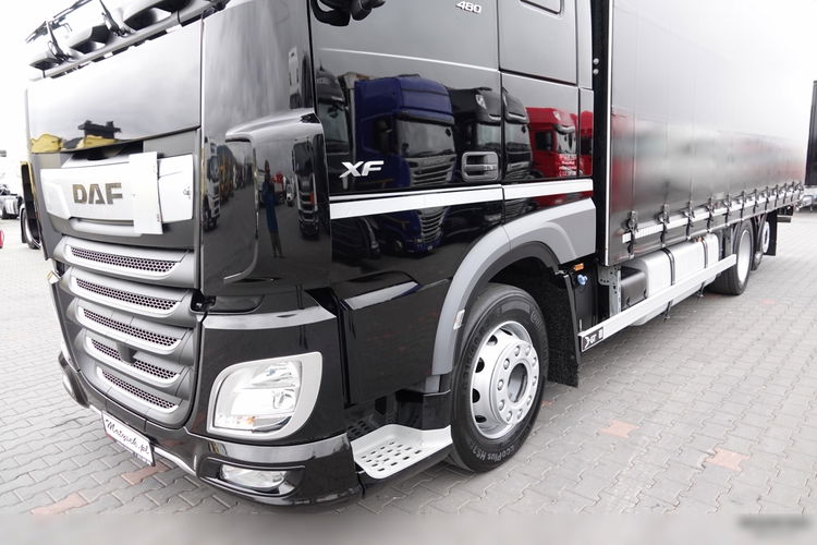 DAF XF 480 / 6x2 / FIRANKA - 7.7 m / 60 m3 / KLIMA POSTOJOWA / PODNOSZONY DACH / oś podnoszona / 2021 ROK / PO KONTRAKCIE SERWISOWYM /  zdjęcie 9