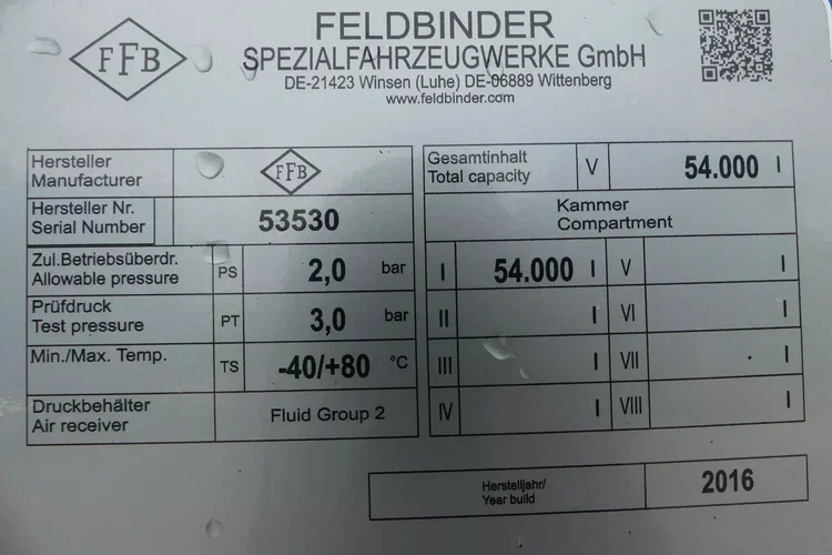 Feldbinder EUT 54.3 / CYSTERNA 54m3 / SILOS DO MATERIAŁÓW SYPKICH / zdjęcie 9