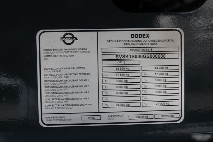 KNAPEN BODEX / RUCHOMA PODŁOGA / WALKING FLOOR / 90 m3 / PODŁOGA - 10 MM / 2 OSIE PODNOSZONE / OSIE MERCEDES  zdjęcie 24