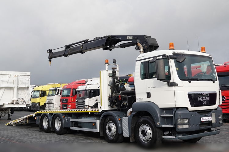 MAN TGS 35.360 / 8x2-4 / LAWETA + HDS HIAB 288 / OŚ PODNOSZONA / 4 OSIOWY / NAJAZDY HYDRAULICZNE / WCIĄGARKA zdjęcie 9