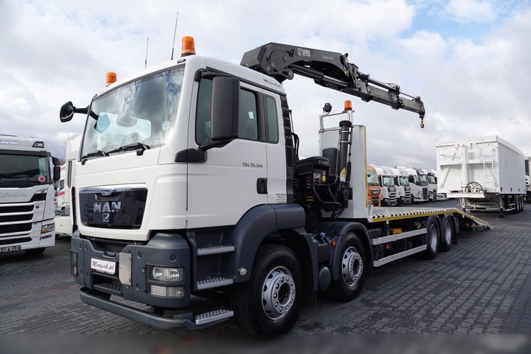 MAN TGS 35.360 / 8x2-4 / LAWETA + HDS HIAB 288 / OŚ PODNOSZONA / 4 OSIOWY / NAJAZDY HYDRAULICZNE / WCIĄGARKA zdjęcie 3