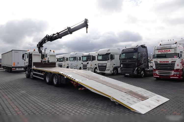 MAN TGS 35.360 / 8x2-4 / LAWETA + HDS HIAB 288 / OŚ PODNOSZONA / 4 OSIOWY / NAJAZDY HYDRAULICZNE / WCIĄGARKA zdjęcie 4