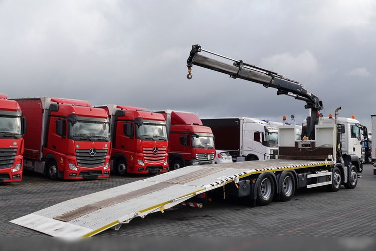 MAN TGS 35.360 / 8x2-4 / LAWETA + HDS HIAB 288 / OŚ PODNOSZONA / 4 OSIOWY / NAJAZDY HYDRAULICZNE / WCIĄGARKA zdjęcie 7