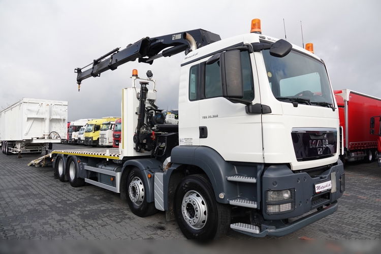 MAN TGS 35.360 / 8x2-4 / LAWETA + HDS HIAB 288 / OŚ PODNOSZONA / 4 OSIOWY / NAJAZDY HYDRAULICZNE / WCIĄGARKA zdjęcie 8