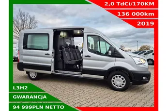 Ford Transit L3H2 Lift 94999zł NETTO Brygadówka 7 osób 2.0TdCi/170KM