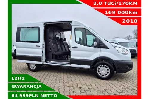 Ford Transit L2H2 64999zł NETTO Brygadówka 6 osób 2.0TdCi/170KM