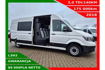 Volkswagen Crafter L3H2 89999zł NETTO Brygadówka 7-osób 2.0TDi/140KM