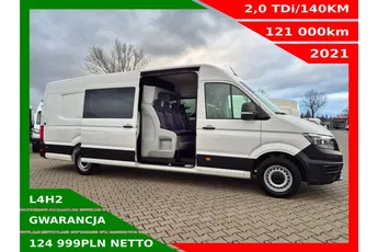 Volkswagen Crafter L4H2 124999zł NETTO Brygadówka 7 osób 2.0TDi/140KM