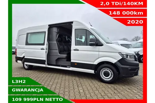 Volkswagen Crafter L3H2 109999zł NETTO Brygadówka 7 osób 2.0TDi/140KM