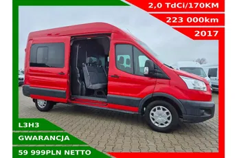 Ford Transit L3H3 59999zł NETTO Brygadówka 6osób 2.0TdCi/170KM