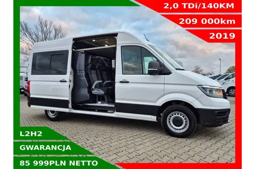 Volkswagen Crafter L2H2 85999zł NETTO Brygadówka 6 osób 2.0TDi/140KM