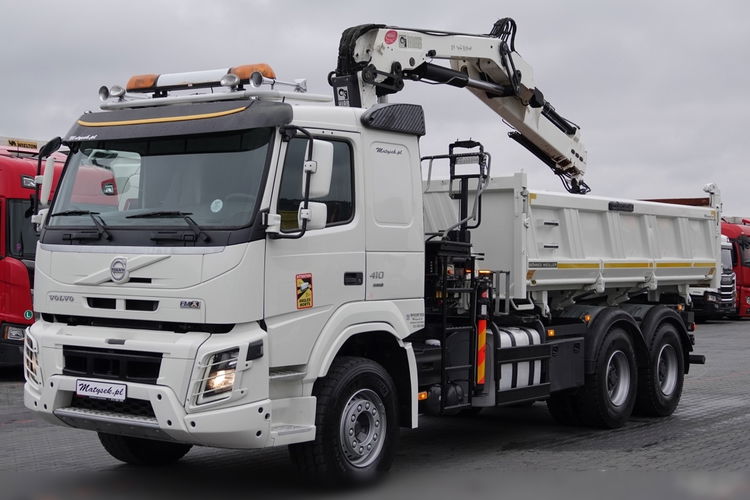 Volvo FMX 410 / 6x4 / WYWROTKA + HDS HIAB 166 e-3 hipro / HYDROBURTA / STEROWANIE RADIOWE / BORDMATIC / CHWYTAK / ROTATOR / EURO 6 zdjęcie 9