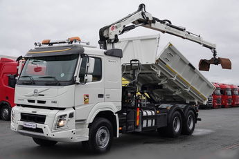 Volvo FMX 410 / 6x4 / WYWROTKA + HDS HIAB 166 e-3 hipro / HYDROBURTA / STEROWANIE RADIOWE / BORDMATIC / CHWYTAK / ROTATOR / EURO 6