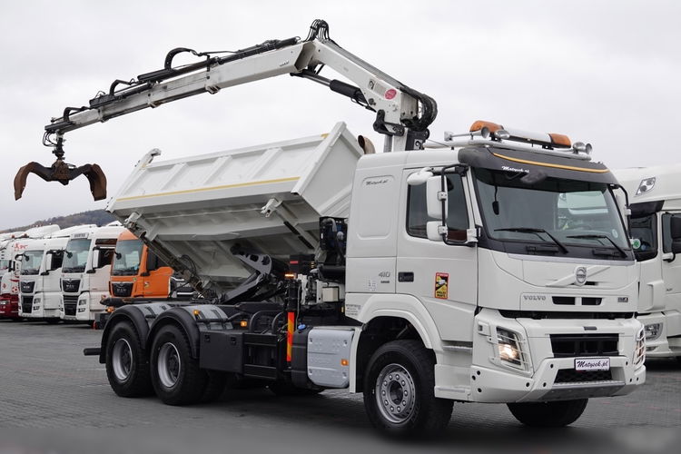 Volvo FMX 410 / 6x4 / WYWROTKA + HDS HIAB 166 e-3 hipro / HYDROBURTA / STEROWANIE RADIOWE / BORDMATIC / CHWYTAK / ROTATOR / EURO 6 zdjęcie 8