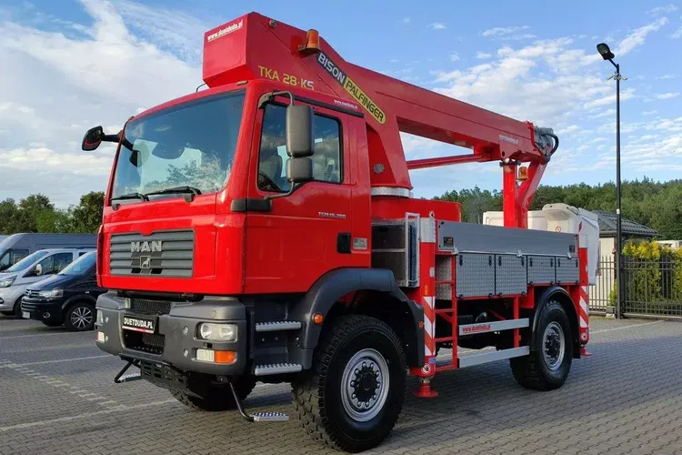 MAN TGM 18.280 4x4 Zwyżka Bison Palfinger TKA 28 Podnośnik Koszowy zdjęcie 28