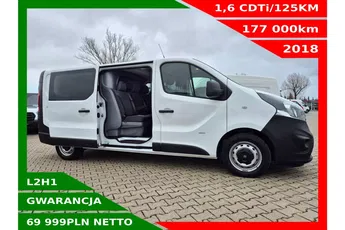 Opel Vivaro Long 69999zł Netto Brygadówka 6 osób 1.6CDTi/125KM