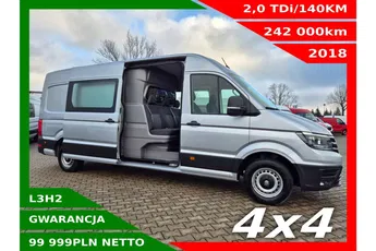 Volkswagen Crafter L3H2 4x4 99999zł NETTO Brygadówka 5 osób 2.0TDi/140KM