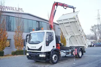 Iveco Eurocargo 160-250 E6/ HDS Fassi / wywrotka 3-str. / przebieg 47 tys. km