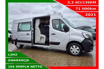 Renault Master Lift L3H2 104999zł NETTO Brygadówka 7 osób 2.3dCi/136KM