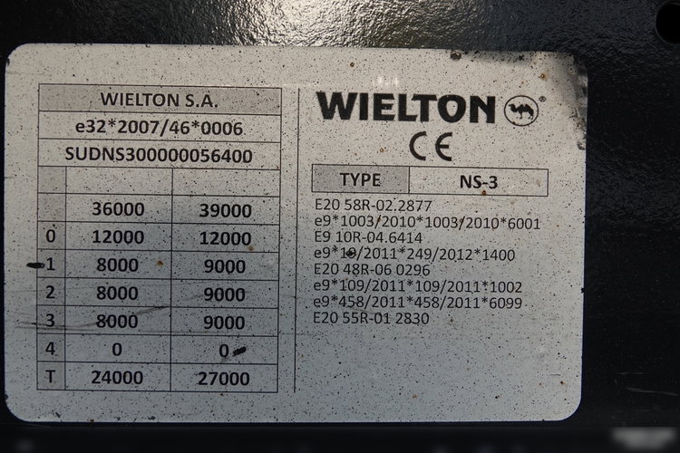 Wielton / FIRANKA / MEGA / LOWDECK / OŚ PODNOSZONA / 2016 ROK / DACH PODNOSZONY   zdjęcie 24