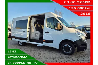 Renault Master L3H2 74900zł NETTO Brygadówka 7 osób 2.3dCi/165KM