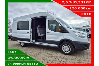 Ford Transit L4H3 74999zł NETTO Brygadówka 6 osób 2.0 TdCi/131KM