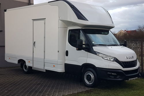 Iveco Daily KONTENER NISKOPODŁOGOWY 4.43x2.23x2.42 SKLEP FOODTRUCK KAMPER KLIMA